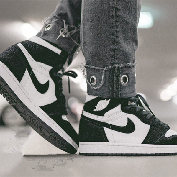 black and white velvet jordan 1