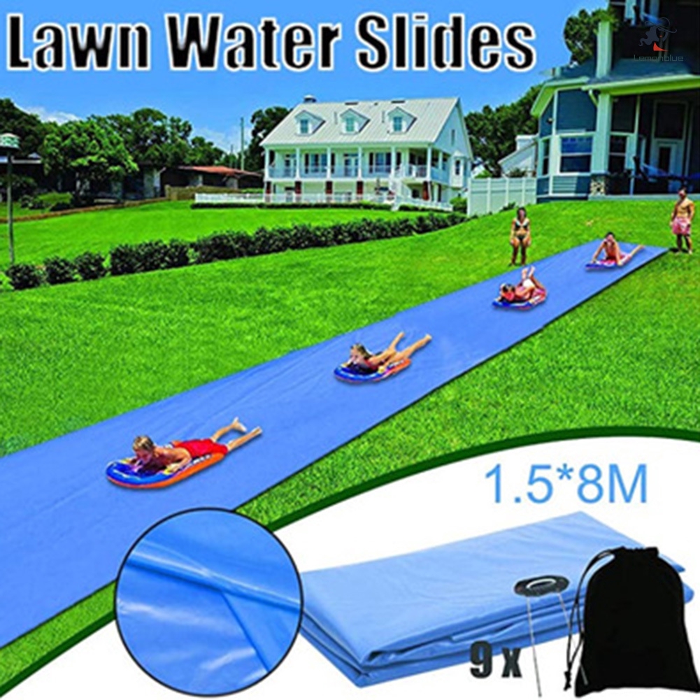 water slide on grass