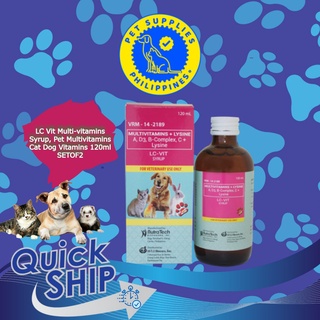 LC Vit Multi-vitamins Syrup, Pet Multivitamins Cat Dog Vitamins 120ml Set of 2