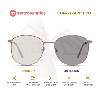 MetroSunnies Ellie Specs Con-Strain Anti Radiation Eye Glasses Photochromic For Men Women