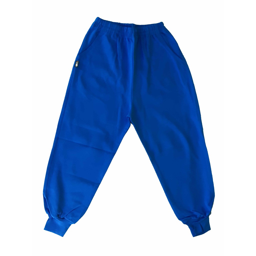 Unisex Plain Royal Blue Cotton Rich Jogger