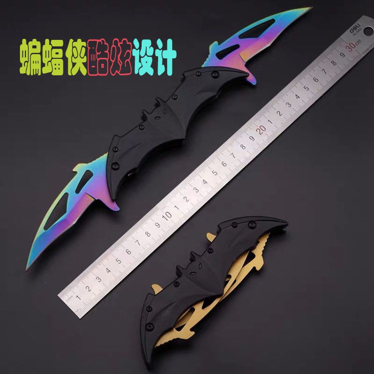 Batman folding knife bat tool knife stainless steel knife double-edged bat  knife defense tool | Shopee Philippines