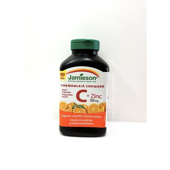 JAMIESON Vitamin C + Zinc (400 chewable tablets) Shopee Philippines