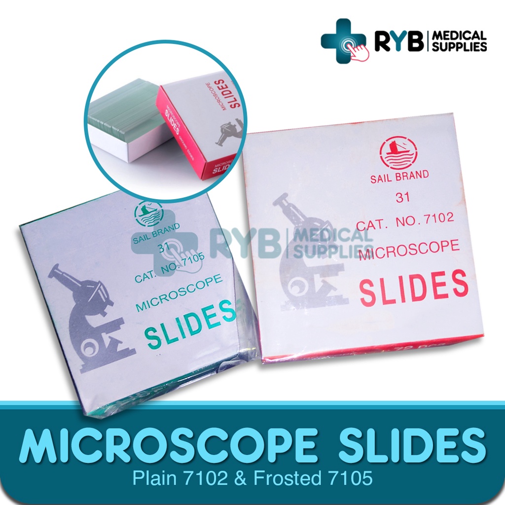 Microscope Glass Slides PLAIN or FROSTED Sail/Partners/Topcare - 72 pcs ...