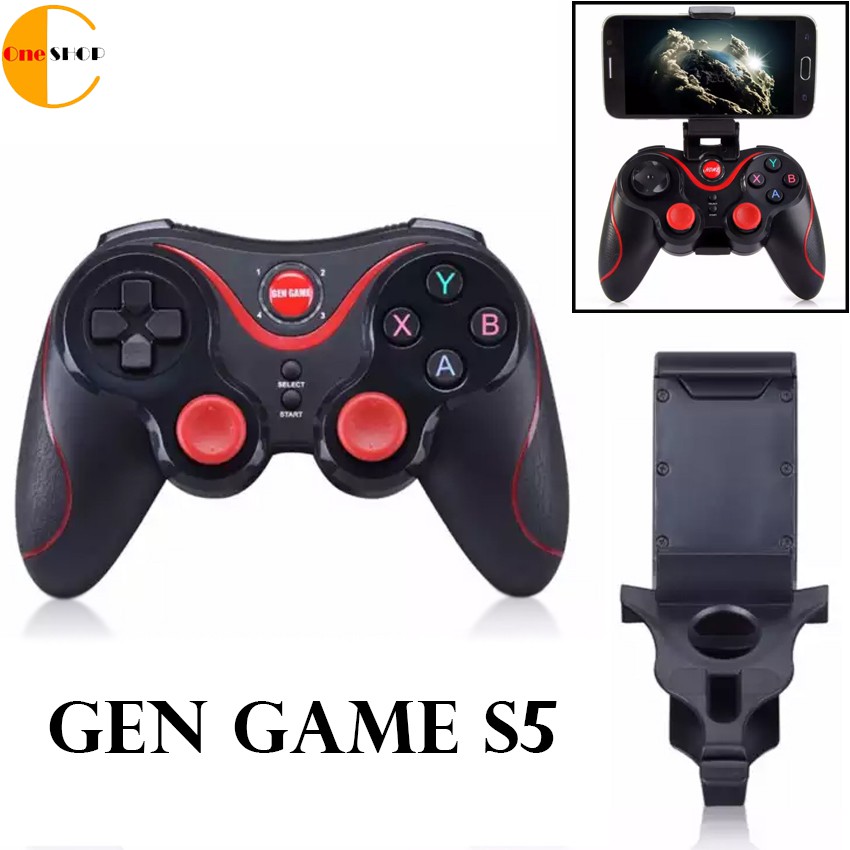Gen Game S5 Wireless Bluetooth Controller w/ Bracket (Black) - 