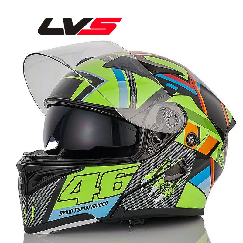 Lvs Dual Visor Full Face Helmet Motorcycle With Icc | Shopee Philippines