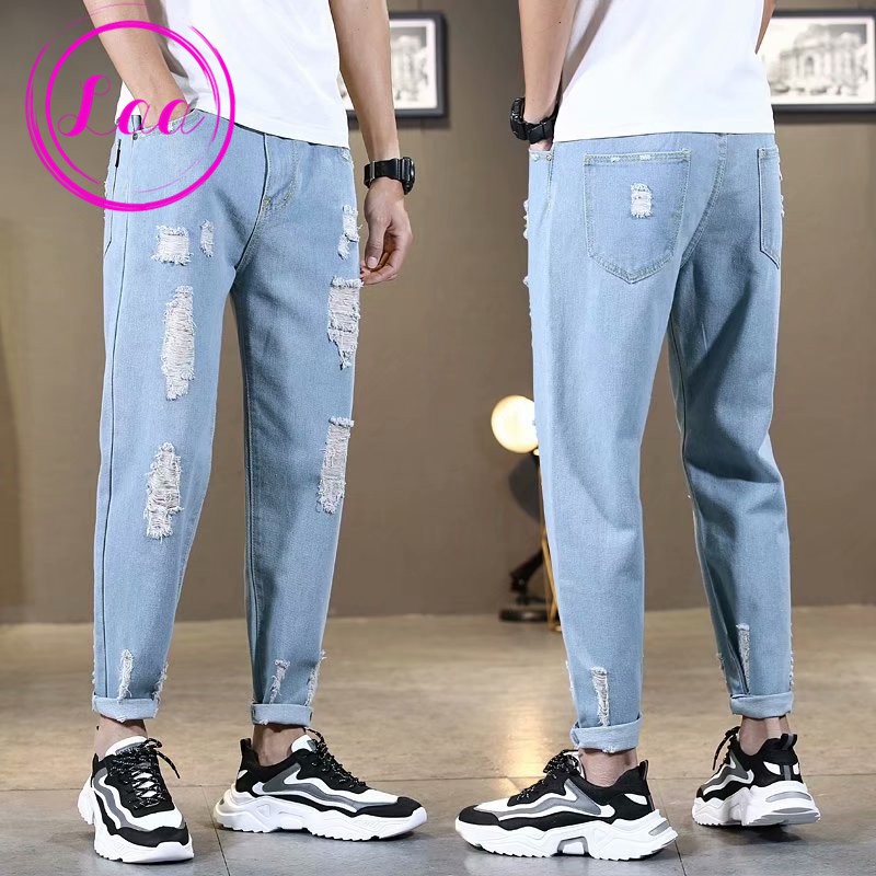 light colored ripped jeans mens