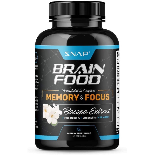 SNAP Supplement Brain Food for Memory & Focus with Bacopa Extract