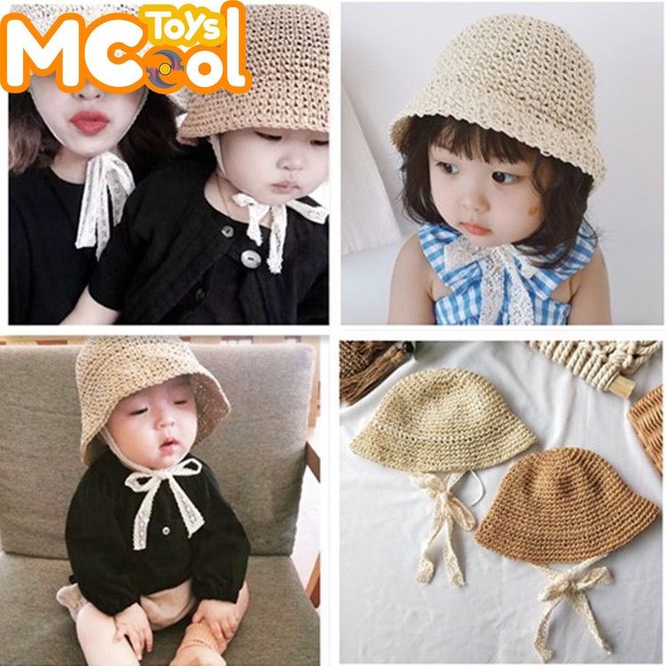 baby boy sun hat with ties