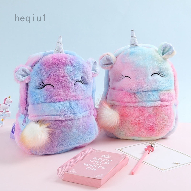 fluffy unicorn backpack