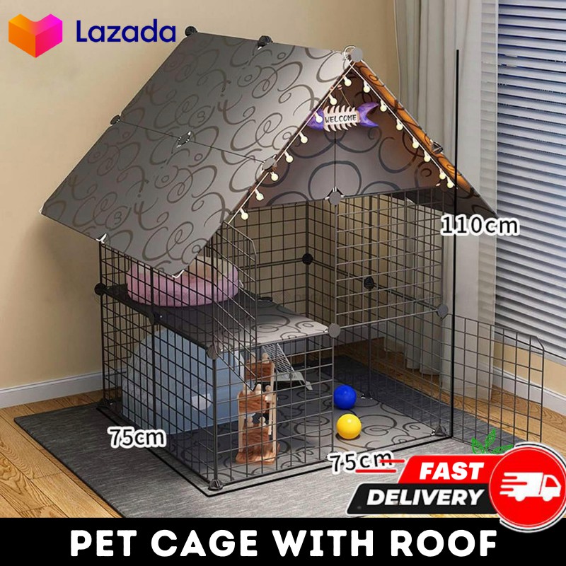 Screwless DIY Pet Fence Collapsible Pet Cage Dog Cage Metal Net Frame