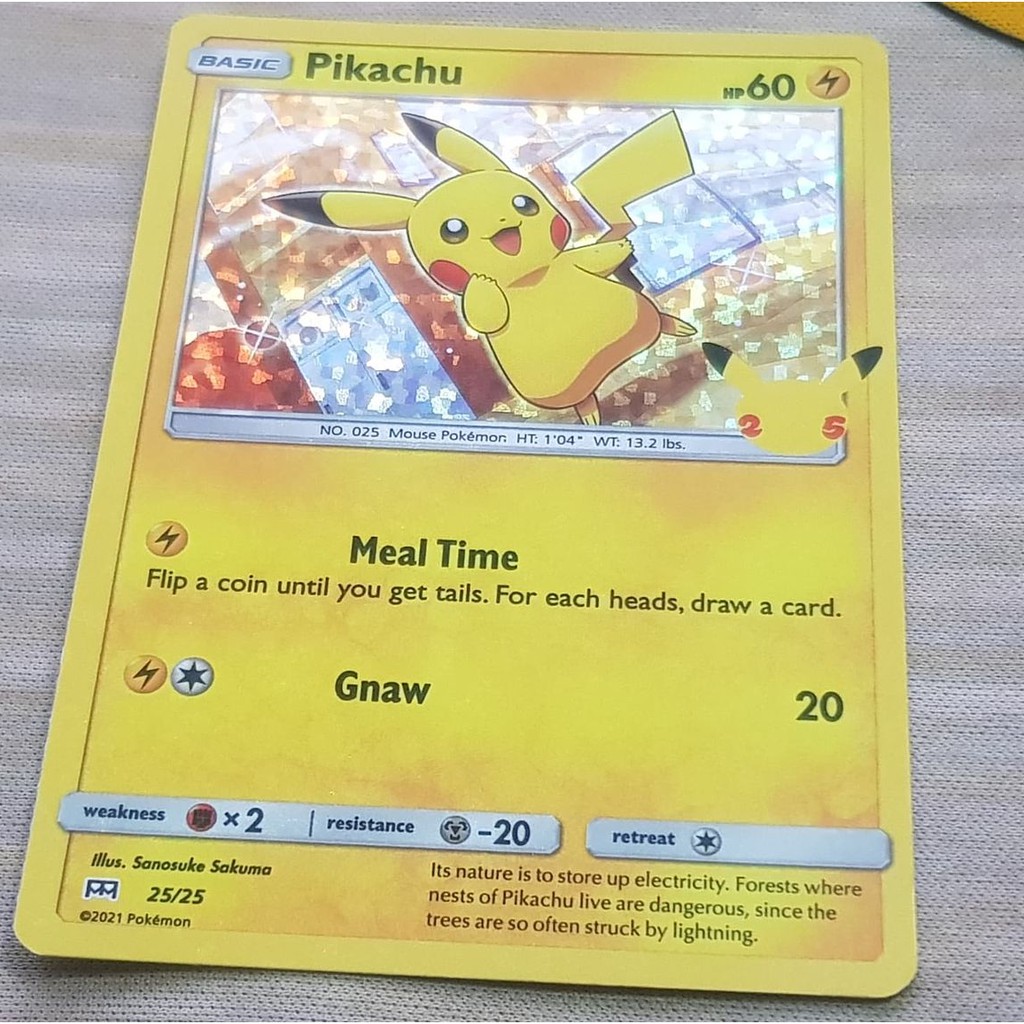 Holo Pikachu Orig Pokemon 25th Anniversary Mcdonalds 21 Complete Your Set Shopee Philippines