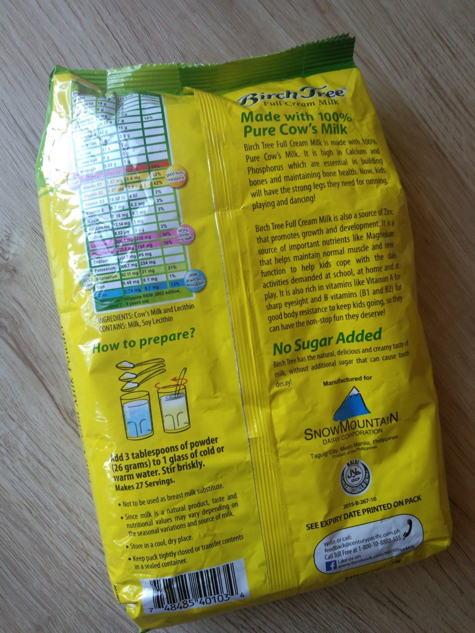 Birch Tree Full Cream Milk Nutrition Facts
