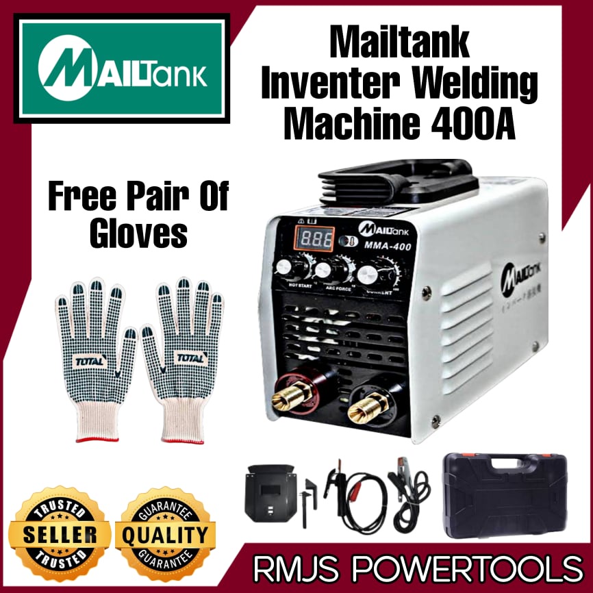 MAILTANK MMA400 IGBT ARC Force Welding Machine White With Free 1 Pair