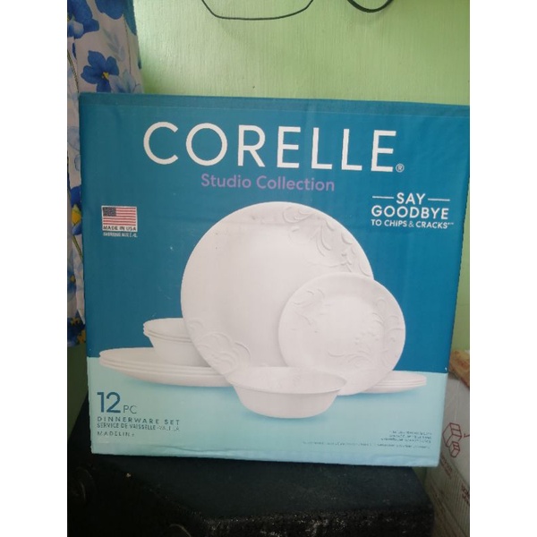 Corelle Madeline Embossed 12pcs, dinnerware set, Shopee Philippines