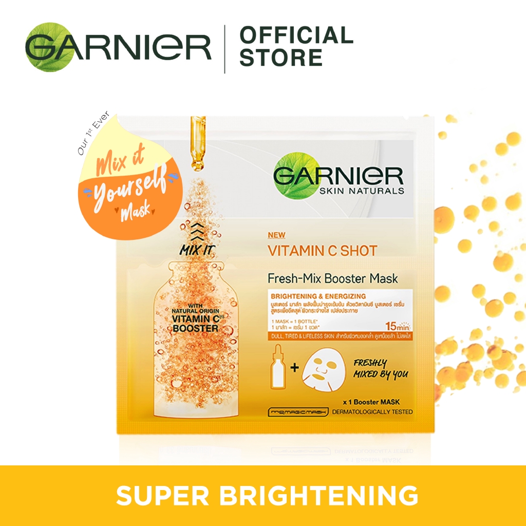 Download Garnier Fresh Mix Serum Face Mask Vitamin C Shot Super Brightening Shopee Philippines PSD Mockup Templates