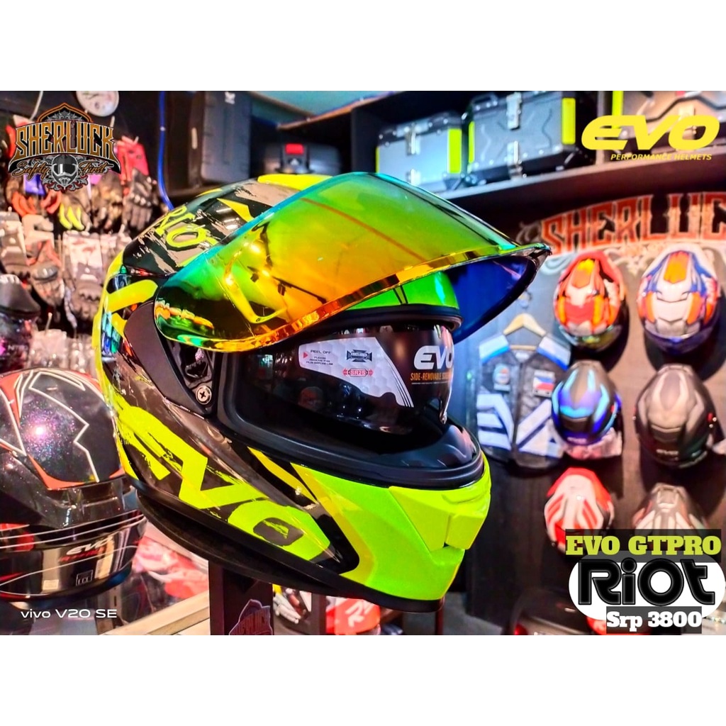 EVO GTPRO RIOT Full Face Dual Visor Helmet with Free Clear lens