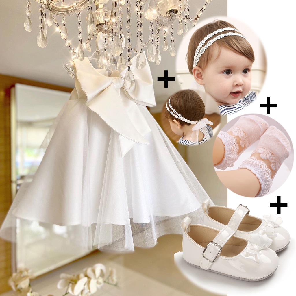Christening Dress for Baby Girl Baptismal Gown Pangbinyag Baby Girl Set