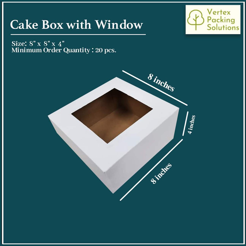 20PCS Cake and Pastry Box 10x10x4 with Window. For cake, donuts ...