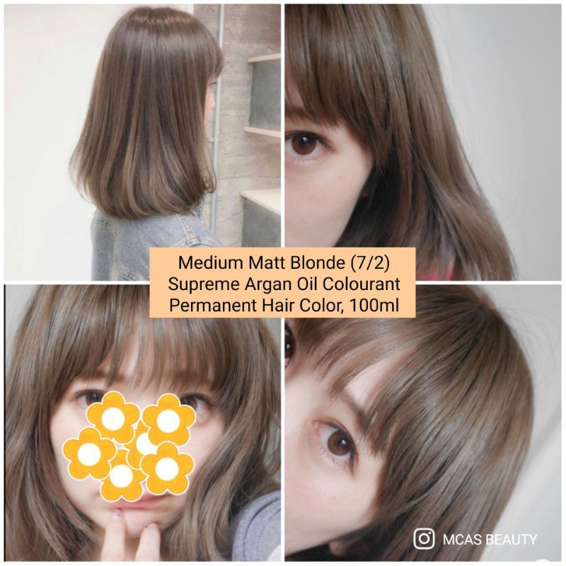 Medium Matt Blonde Permanent Hair Color (7/2), 100ml | Shopee Philippines