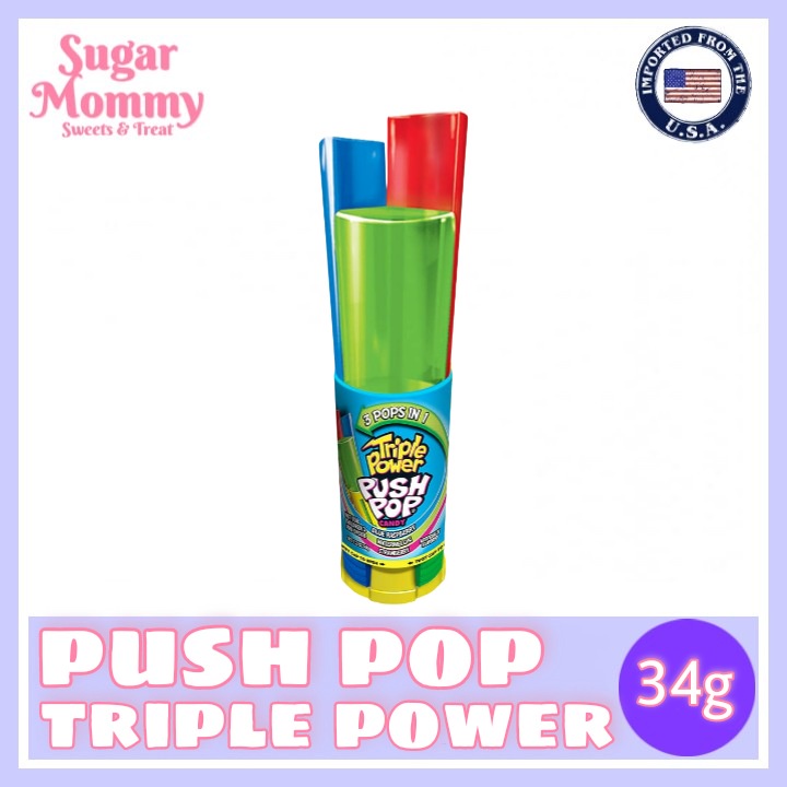 Triple Power Push Pop,ThreeinOne Assorted Flavor Lollipops Shopee
