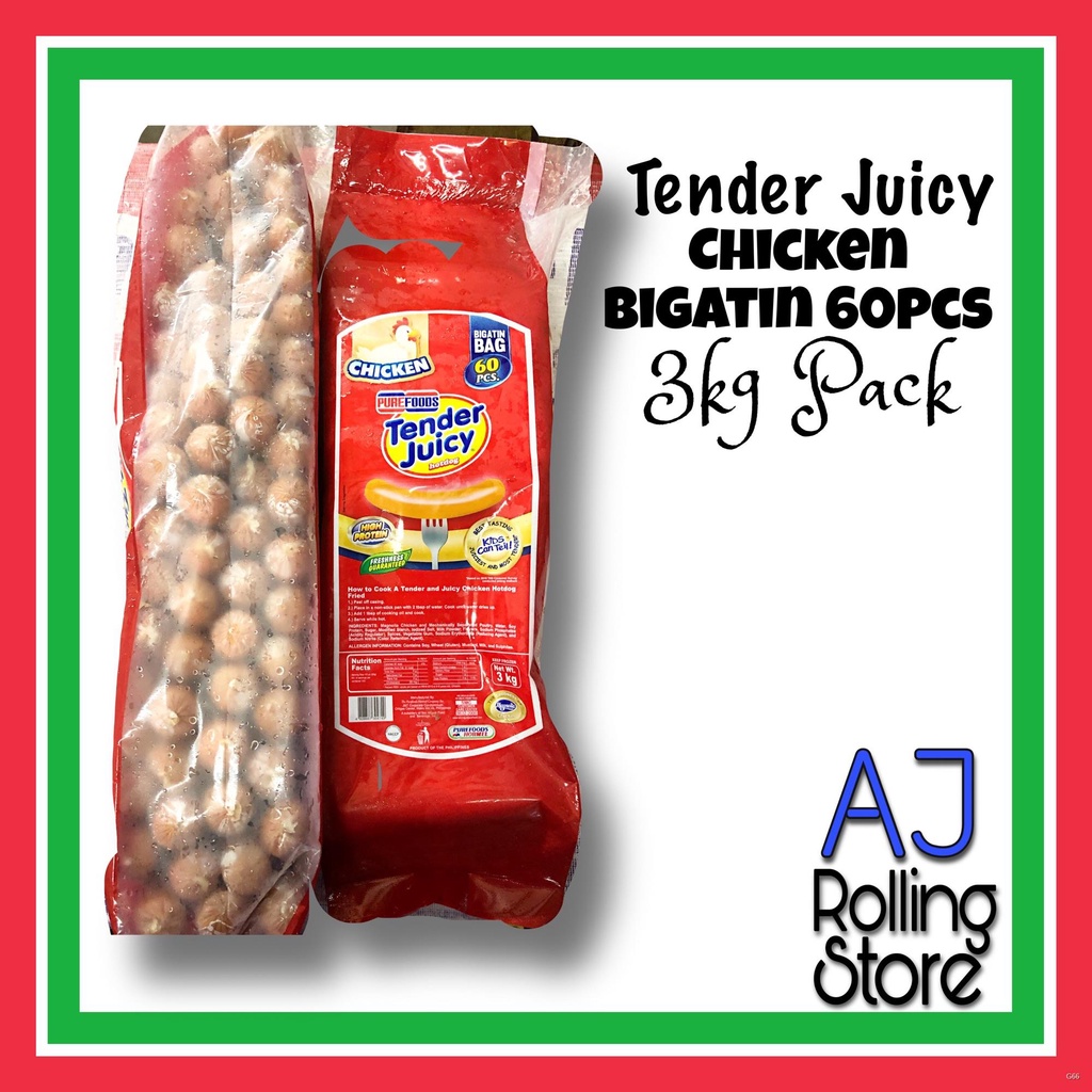 Purefoods Tender Juicy Chicken Hotdog 60pcs 3Kg Pack Shopee Philippines