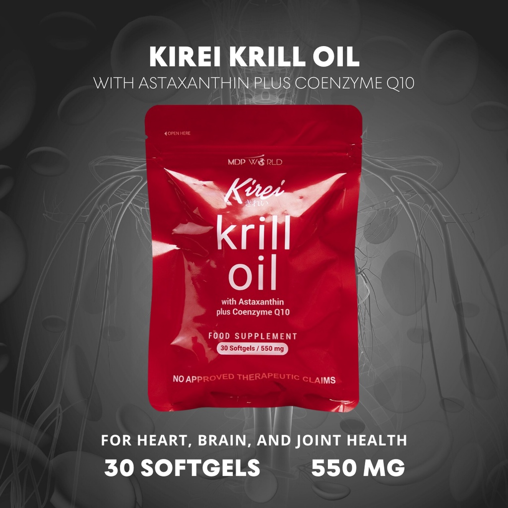 Authentic Kirei Krill Oil with Astaxanthin plus Coenzyme Q10 (550mg x