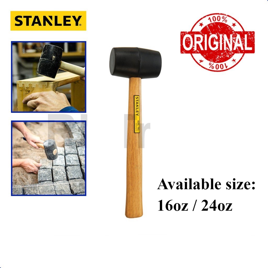 Stanley Rubber Mallet Hammer Wooden Handle 16oz1lb 57527, 24oz 11