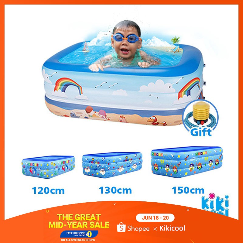 Baby Toddler Paddling Pool 3 Ring Child Mini Inflatable Kid Small 60cm 90cm 