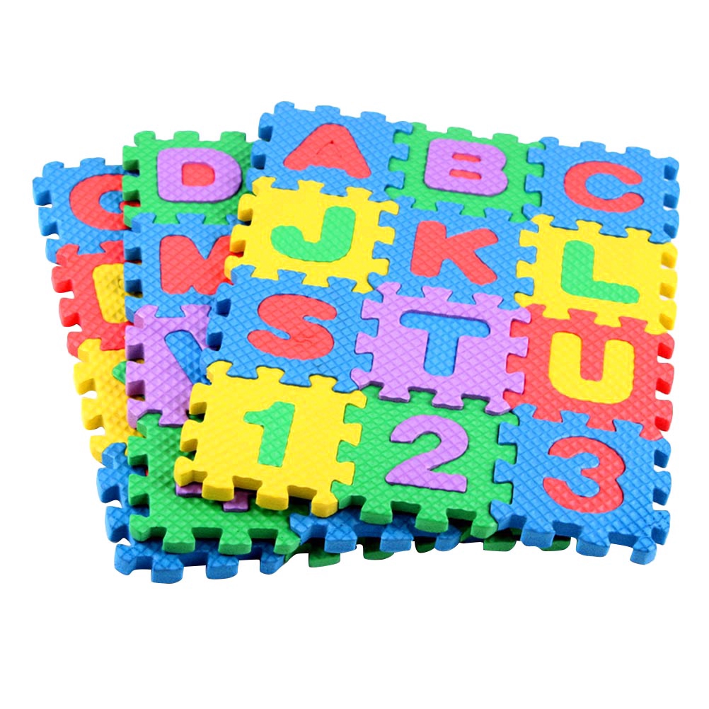 36PCS(Each small piece 6cm*6cm) Number Alphabet Foam Mat Puzzle Floor