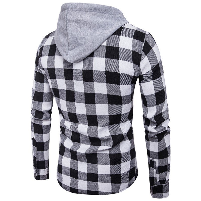 hooded denim shirt mens