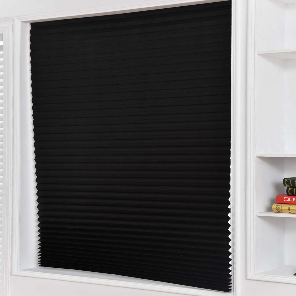 SelfAdhesive Pleated Blinds Half Blackout Windows Curtains Office