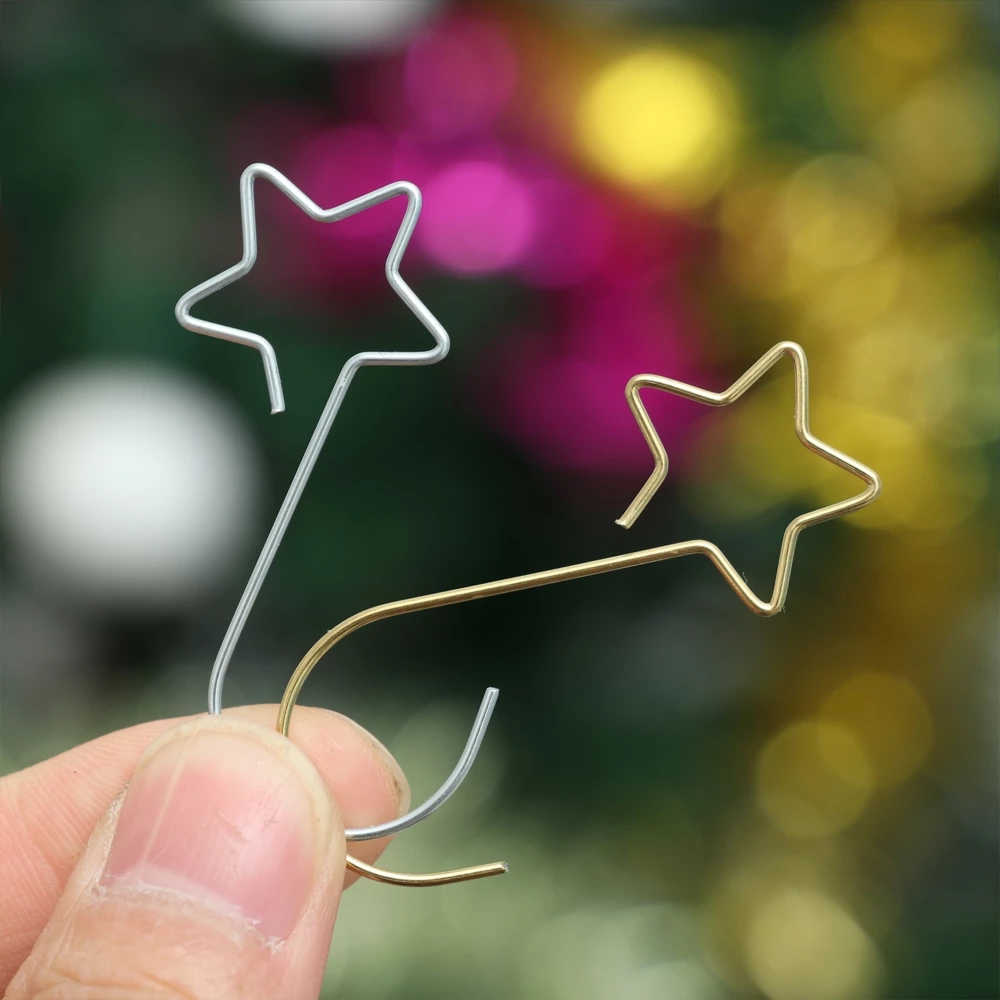 20pcs / Lot Christmas Tree Garland Hooks Hanging Ornament Metal Star Decoration Home Christmas Decoration Hook
