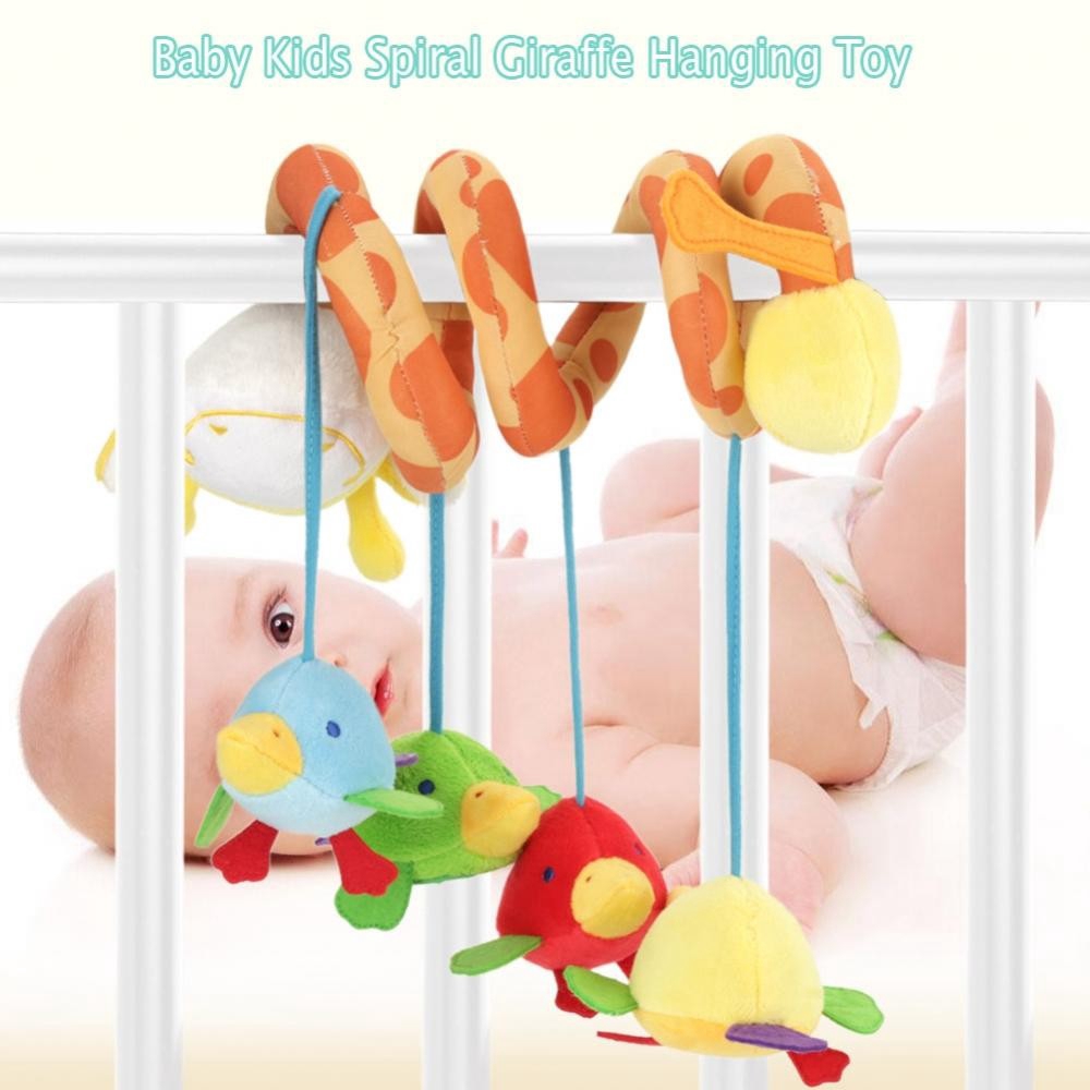 Kid Spiral Giraffe Hanging Toy With Music Sound For Crib Bed