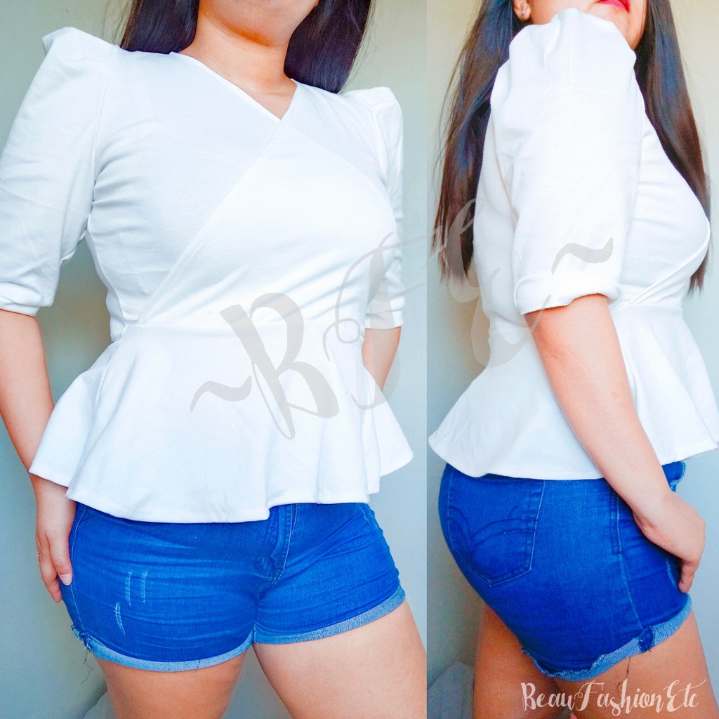 Viothea 3 4 Peplum Jacquard To Black Beauty