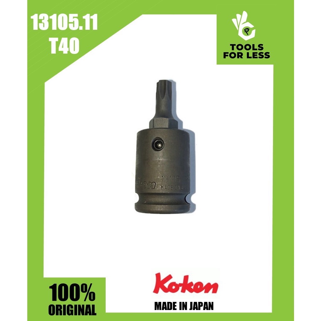 KOKEN 3/8 Dr. Impact Torx Bit Socket Size T40 Model1310511T40 Made