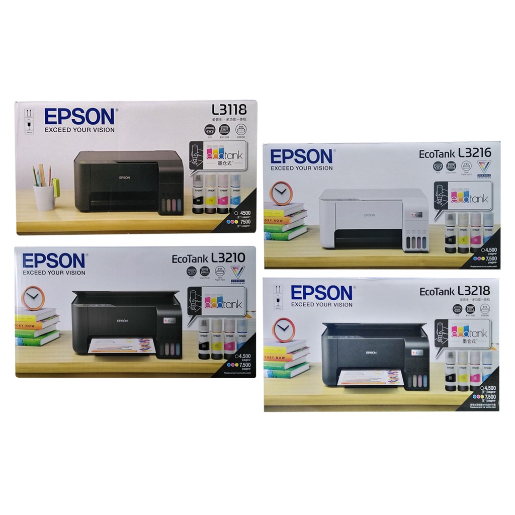 Epson L3118/L3210/L3216/L3218 Allinone Eco Tank Printer With original