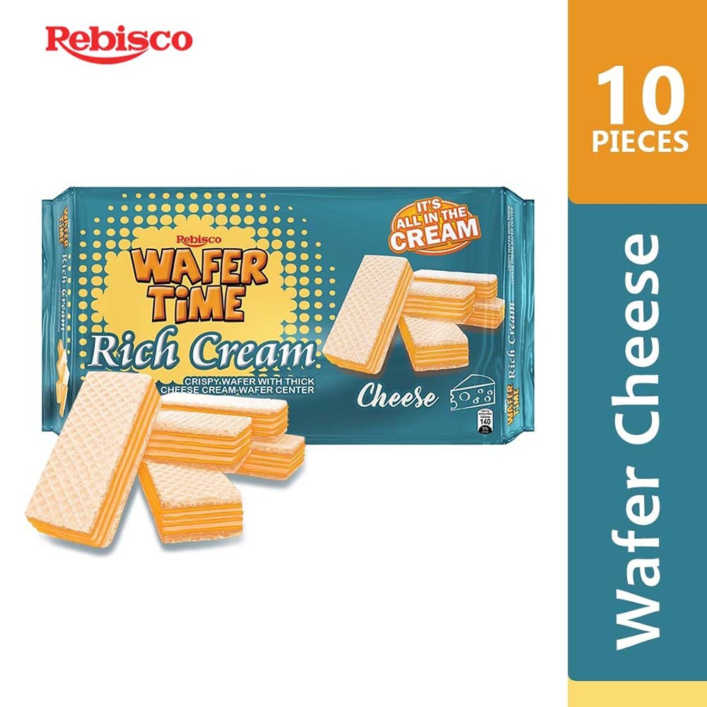 Rebisco Wafertime Rich Cream Wafers Cheese 27G X 10Pcs | Shopee Philippines