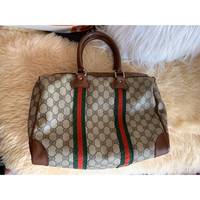 Authentic Vintage Gucci Sherry Line Boston bag | Shopee Philippines