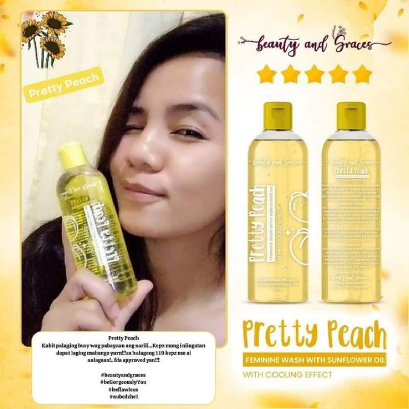 PRETTY PEACH FEMININE WASH by Beauty & Graces / PINKY SECRET FEMININE WASH  by Wonderline | Shopee Philippines