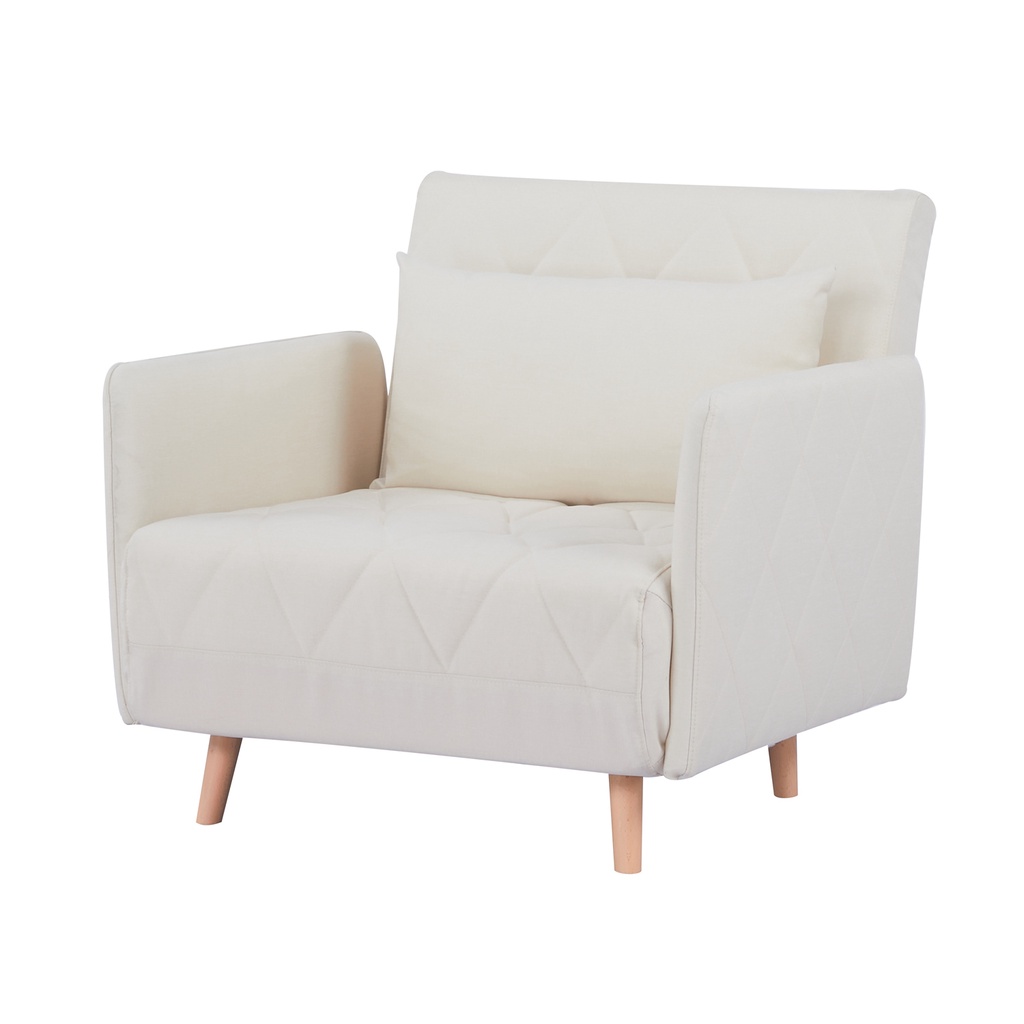 Furniture Source Stellen Wood 1Seater Sofa Bed (Ivory) Shopee