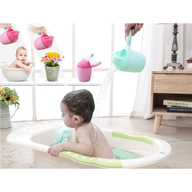 Baby Kids Shower Bath Cup Water Bathing Bowl Boys Girls Shopee