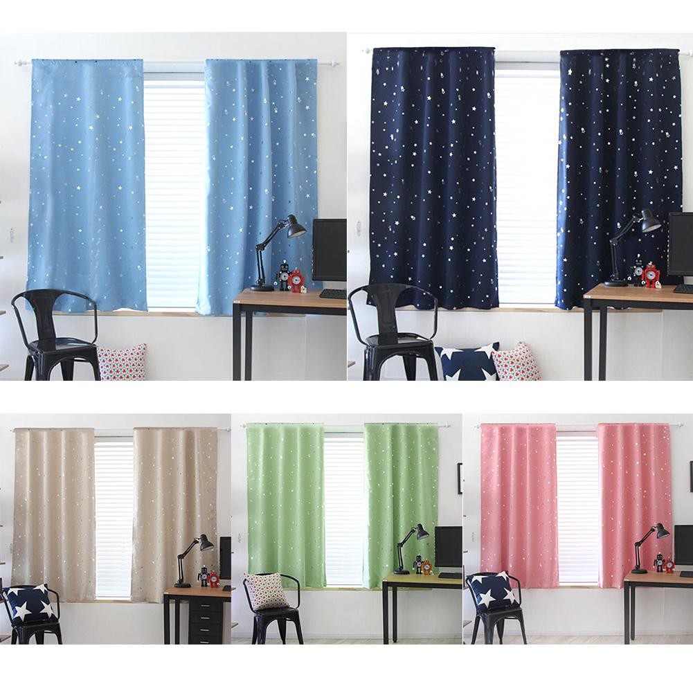 New Style 100x130cm Cloth Star Blackout Curtains For Kids Boy Girl