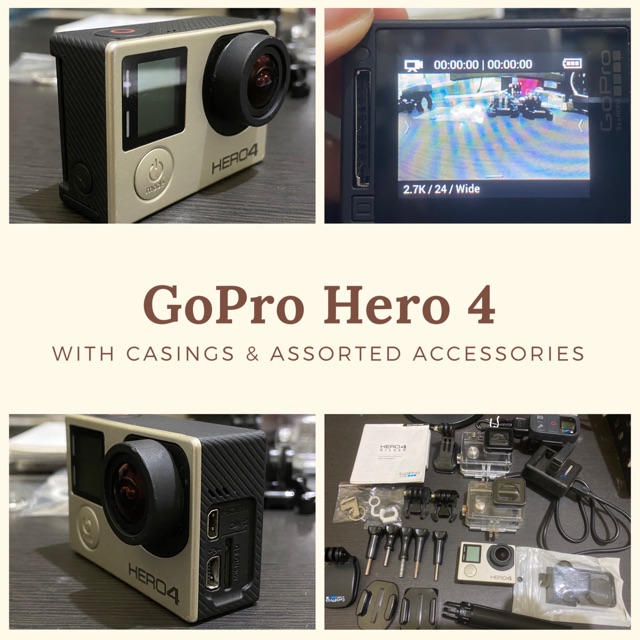 Go Pro Hero 4 Silver W Plenty Accessories Shopee Philippines