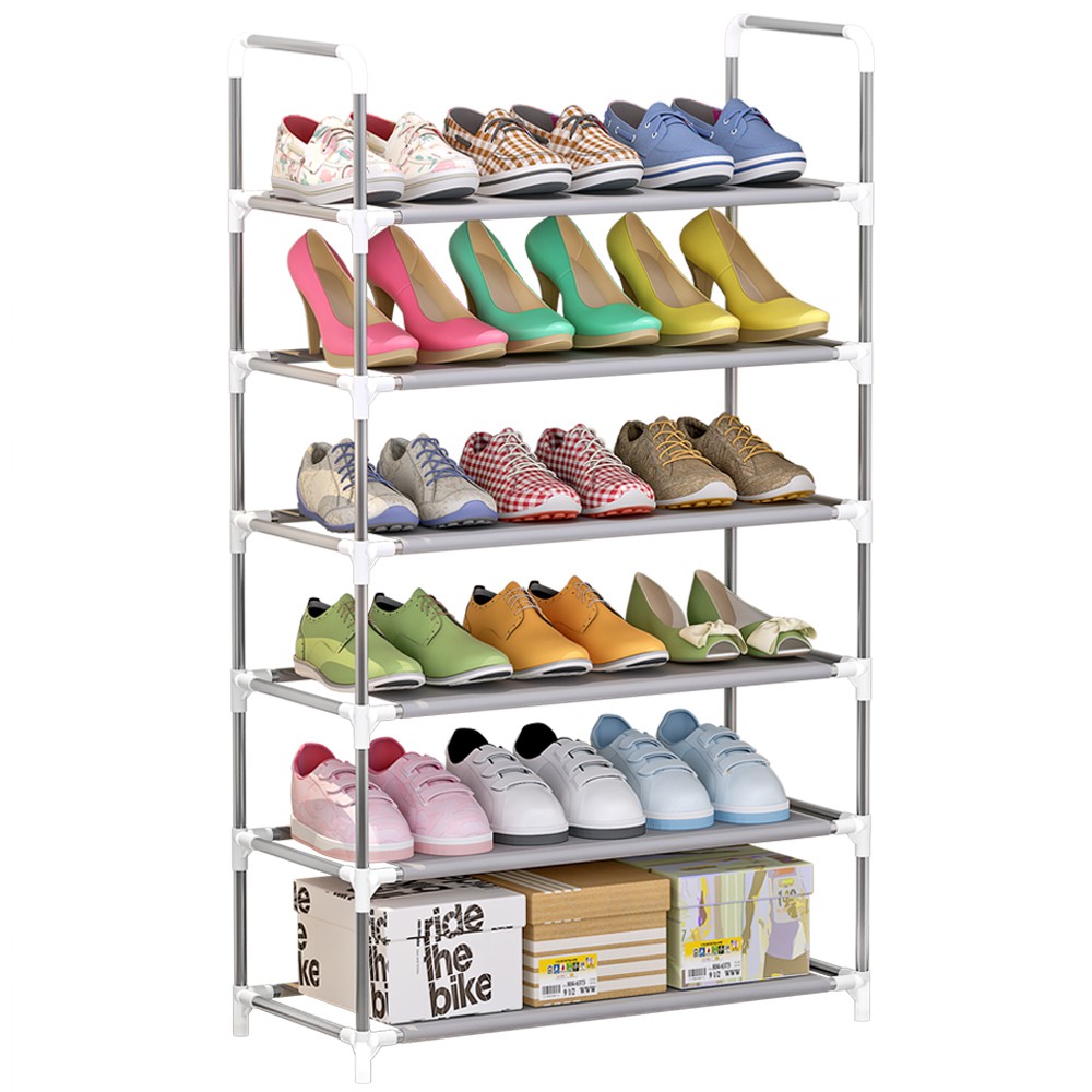 Seay Ready Stock 6 Tier Shoe Rack Shoe Tower Shelf Storage Organizer Cabinet Stackable Shelves Holds 18 Pairs Of Shoes Grey Shopee Philippines