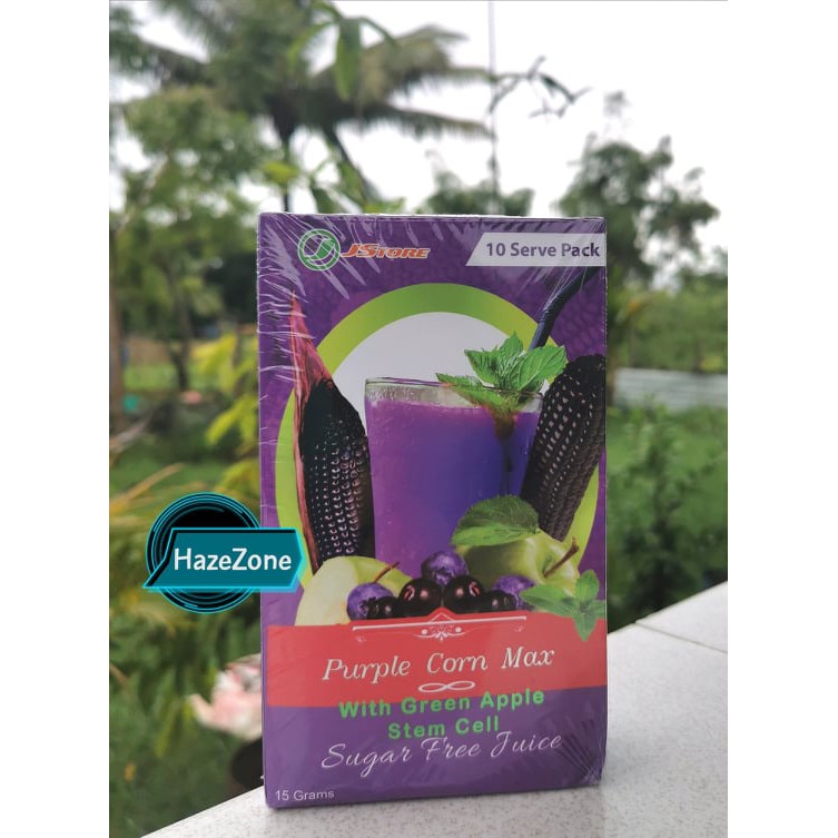 Purple Corn Max with Green Apple Stem Cell Sugar Free Juice 1box (10