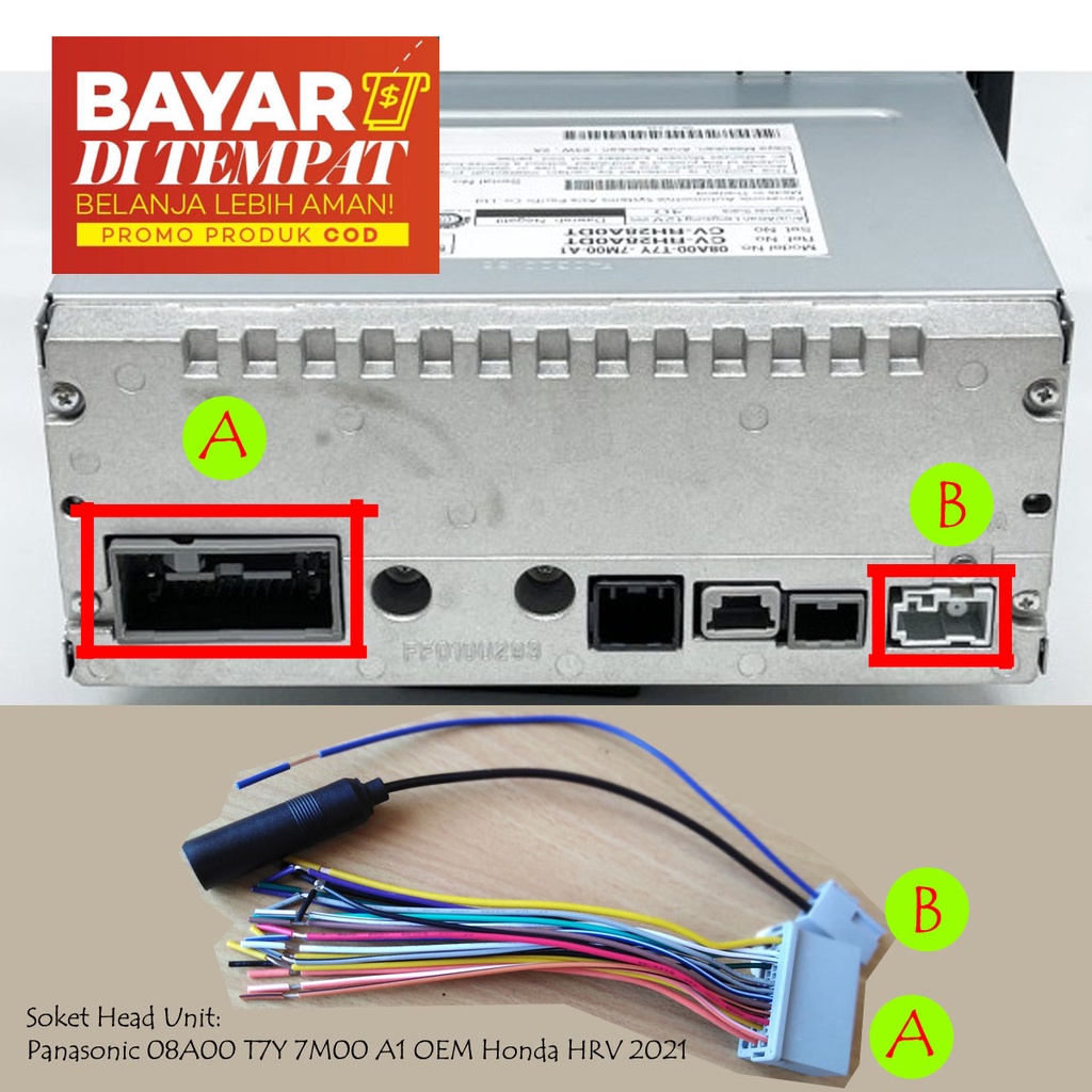 Panasonic Head unit Socket 08A00 T7Y 7M00 A1 OEM Honda HRV 20182021