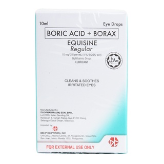 EQUISINE Boric Acid + Borax Regular Eye Drops 10ml | Shopee Philippines