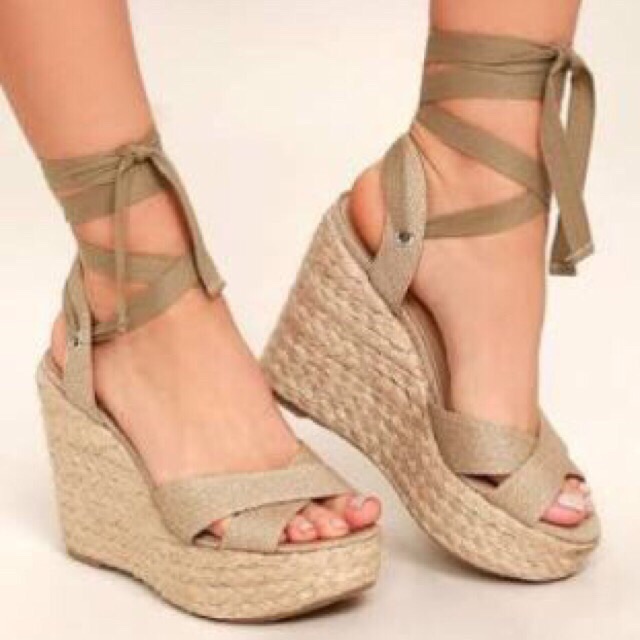 abaca wedge sandals