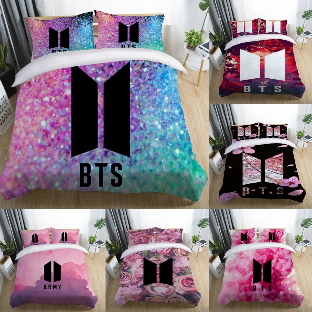 Kpop Bts Bangtan Boys Bedding Sets Girls Boys Kids Bed Linen Leaf Duvet Cover Flat Sheet Pillow Case Shopee Philippines